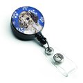 Teachers Aid English Setter Winter Snowflakes Holiday Retractable Badge Reel TE226777